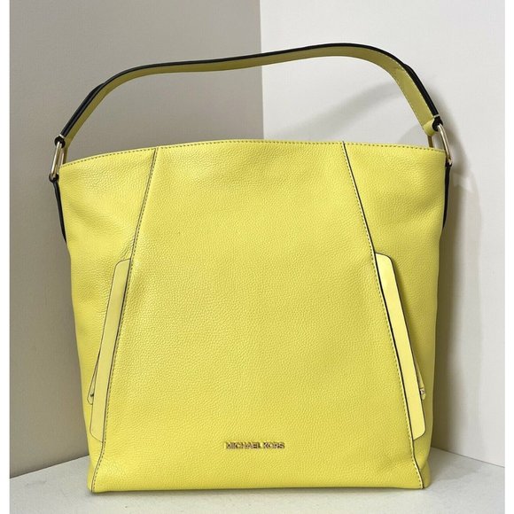 New Michael Kors Evie Shoulder Bag Leather Sunshine - Picture 1 of 6